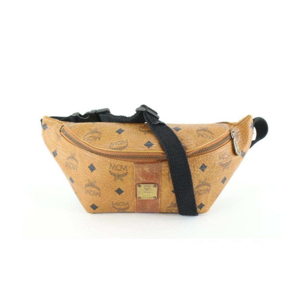 MCM Cognac Monogram Visetos Bum Bag Waist Pouch Fanny Pack 92m719s